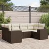 vidaXL Set Divano da Giardino 6 pz con Cuscini Marrone in Polyrattan