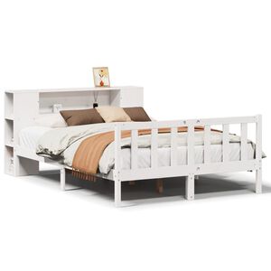 vidaXL Letto Libreria senza Materasso Bianco 120x190 cm Legno di Pino