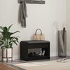 vidaXL Panca per ingresso con cuscino Rovere Nero 63 x 38 x 45 cm