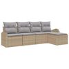 vidaXL Set di divani 5 pcs Beige e Grigio Chiaro polyrattan