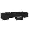 vidaXL Set Divani da Giardino 8 pz con Cuscini in Polyrattan Nero