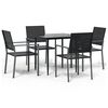 vidaXL Set da Pranzo da Giardino 5 pz in Polyrattan e Acciaio