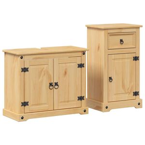 vidaXL Set Mobili da Bagno 2 pz Corona in Legno Massello di Pino