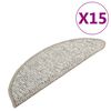 vidaXL Tappetini per Scale 15 pz Grigio Chiaro 56x17x3 cm