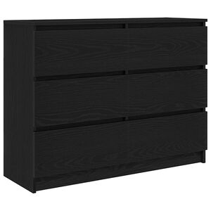 vidaXL Credenza Rovere Nero 100x35x76 cm in Legno Multistrato