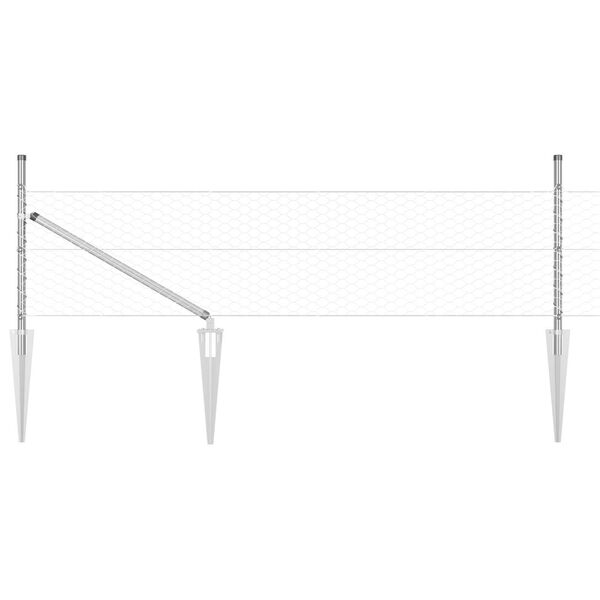 vidaXL Palo della recinzione Argento 100 x 0,8 m (rete da 36 mm)