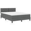 vidaXL Letto a molle con strisce LED Grigio scuro 140 x 190 cm Tessuto