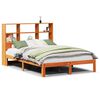 vidaXL Letto Libreria senza Materasso Marrone Cera 135x190 cm in Pino