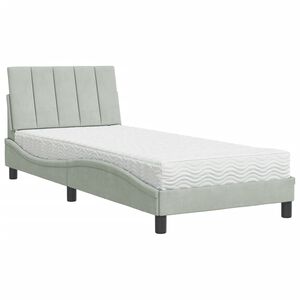 vidaXL Letto con Materasso Hanko Grigio Chiaro 90x190 cm in Velluto