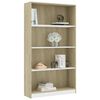 vidaXL Libreria a 4 Ripiani Bianco e Sonoma 80x24x142cm in Multistrato