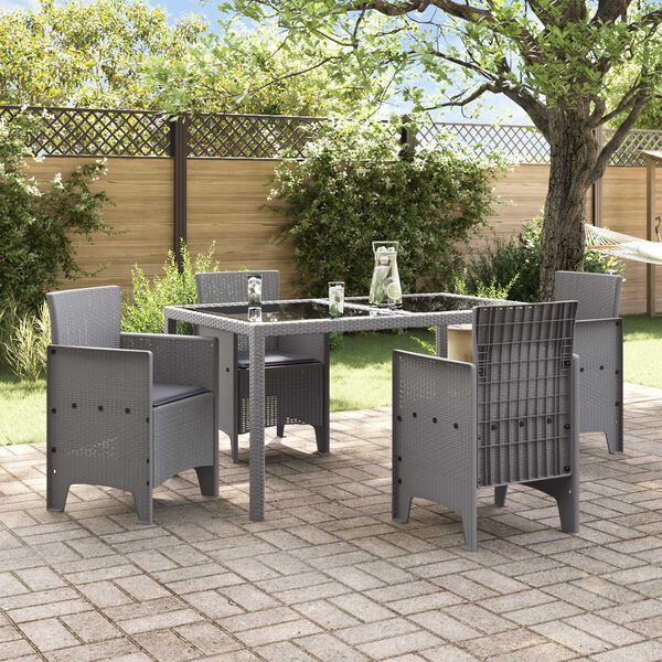 vidaXL Sedia da Giardino 4 pcs Grigio chiaro 53 x 49 x 85 cm PP