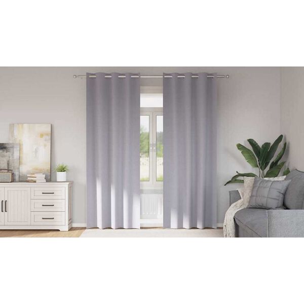 vidaXL Tende Blackout con Anelli 2 pcs Grigio Metallico 245 x 140 cm