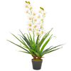 vidaXL Orchidea Artificiale con Vaso Bianca 90 cm