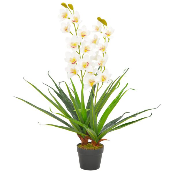 vidaXL Orchidea Artificiale con Vaso Bianca 90 cm