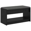 vidaXL Panca per ingresso con cuscino Rovere Nero 83 x 38 x 45 cm