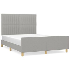 vidaXL Giroletto senza Materasso Grigio Chiaro 140x190 cm Tessuto