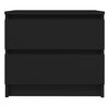 vidaXL Comodino Nero 50x39x43,5 cm in Legno Multistrato