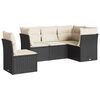 vidaXL Set Divani da Giardino 5 pz con Cuscini in Polyrattan Nero