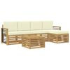 vidaXL Set di divani da esterno 6 pcs Bianco e Crema 59 x 59 x 37 cm