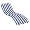 vidaXL Cuscino per Lettino a Righe Bianche e Blu in Tessuto Oxford