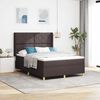 vidaXL Letto a Molle con materasso Marrone scuro 140 x 190 cm Tessuto