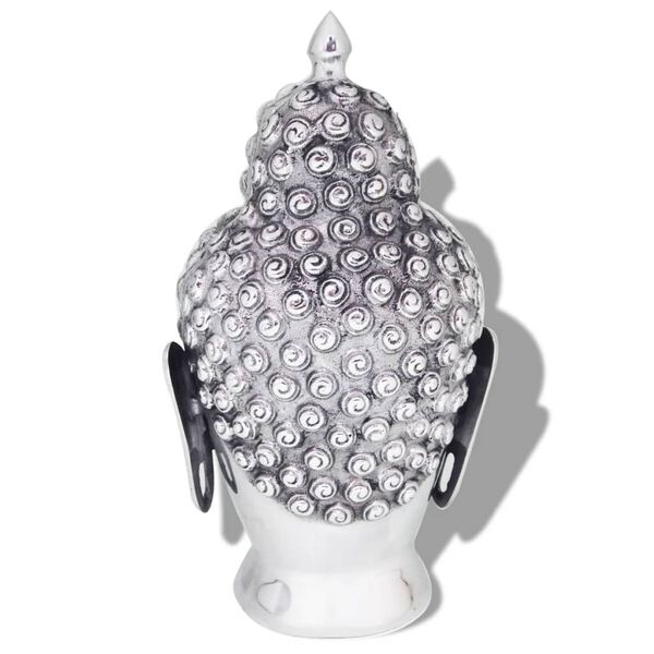 vidaXL Testa di Buddha Decorazione in Alluminio Argento