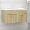 vidaXL Mobile Sottolavabo Rovere Sonoma 90x38,5x46cm Legno Multistrato
