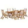 vidaXL Set Pranzo da Giardino 7pz Legno Massello di Acacia e Textilene