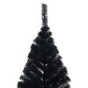 vidaXL Albero di Natale artificiale con luci integrate Nero 180 cm PVC