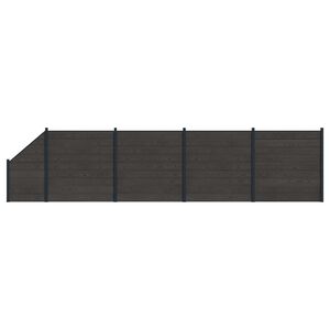 vidaXL Pannello di Recinzione 5 pcs WPC e Alluminio Nero
