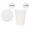 vidaXL Tazze da Caff&egrave; in Carta con Coperchi 1000 pz 12oz 300 ml