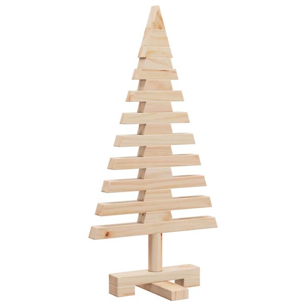 vidaXL Albero di Natale Decorativo in Legno 60 cm Legno Massello Pino