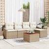 vidaXL Set Divano da Giardino 6 pcs Beige e Crema polyrattan
