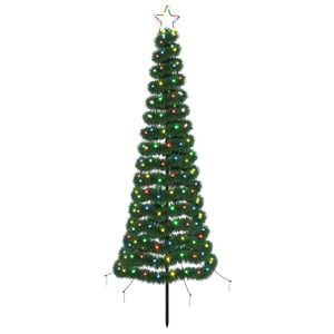 vidaXL Albero di Natale a LED in tinsel con picchetto EKENAS 180 cm