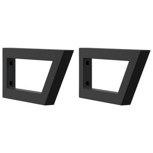 vidaXL Reggimensole per Lavabo 2 pz Nere Trapezio in Acciaio