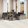 vidaXL Set Divano da Giardino con cuscino 13 pcs Grigio polyrattan