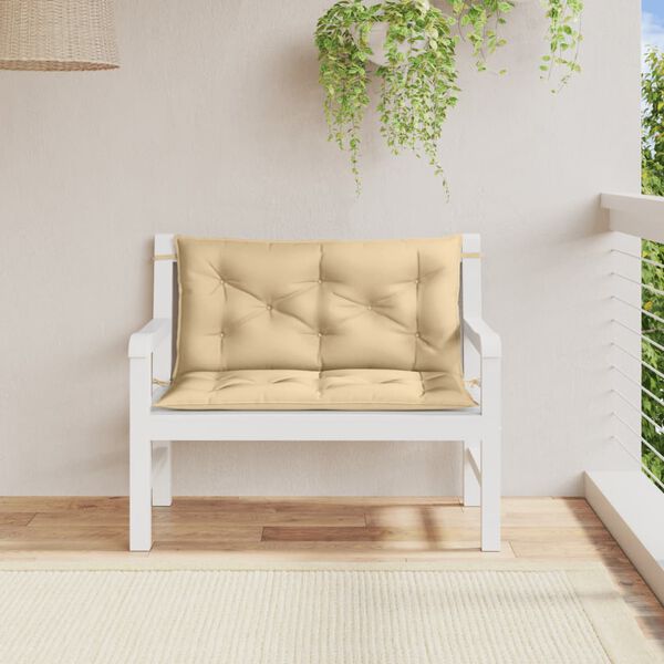 vidaXL Cuscini Panca Giardino 2pz Beige Mélange 100x50x7cm Tessuto