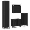 vidaXL Set di mobili per il bagno 4 pcs Rovere Nero Legno multistrato