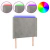 vidaXL Testiera a LED Grigio Chiaro 103x16x118/128 cm in Velluto