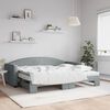 vidaXL Divano Letto Estraibile Materassi Grigio Chiaro 90x200 Tessuto