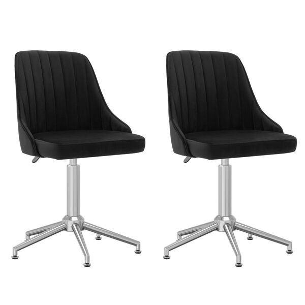 vidaXL Sedie da Pranzo Girevoli 2 pz Nere in Velluto