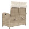 vidaXL Panca Reclinabile da Giardino con Cuscini Beige in Polyrattan