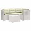 vidaXL Divano da giardino 4 posti con cuscini aspetto rattan PP Bianco