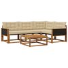 vidaXL Set di divani da esterno con cuscino 5 pcs Naturale e Beige