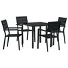 vidaXL Set da Pranzo per Giardino 5 pz Nero