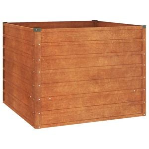 vidaXL Letto Rialzato da Giardino Ruggine 100x100x77 cm Acciaio Corten