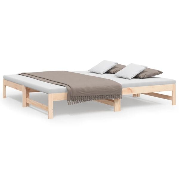 vidaXL Dormeuse Estraibile 2x(75x190) cm Legno Massello di Pino