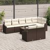 vidaXL Set Divano da Giardino 9 pcs Marrone e Crema polyrattan