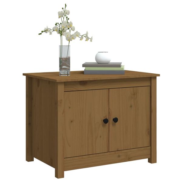 vidaXL Tavolino da Salotto ambra 71x49x55 cm in Legno Massello di Pino