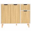 vidaXL Credenza Bianca e Rovere Sonoma 90x30x72cm in Legno Multistrato
